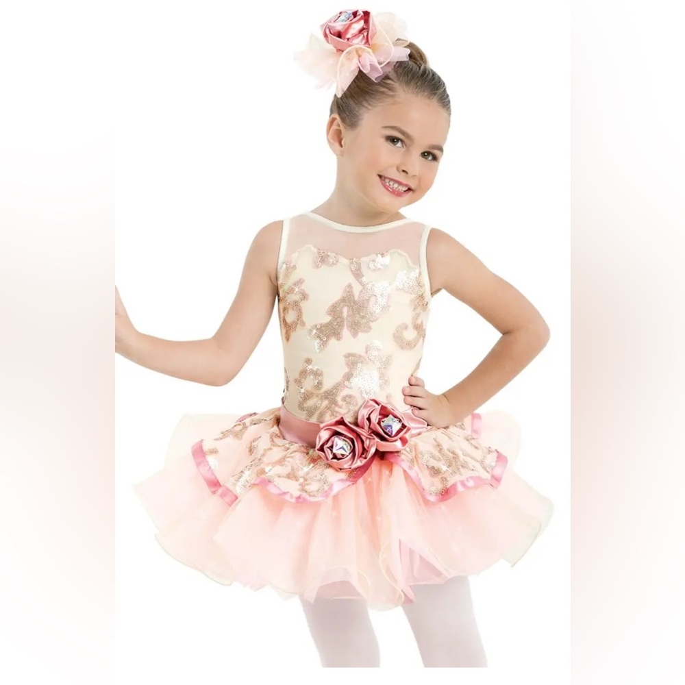 Pink and Gold Kids Ballet Costume
